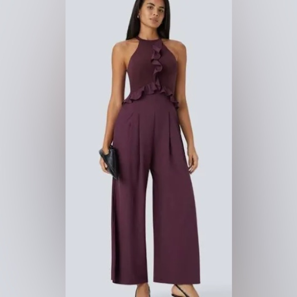 HALARA Ruffle Workwear Romper Stretch Comfort Lux Designer Look NEW Size Small